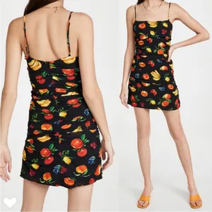 NWT We Wore What Ronnie Ruched Fruit Print Mini Dress Size XL thumbnail 4