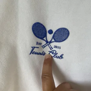 Wilo The Label 'Melbourne Tennis Club' Crewneck Sweatshirt White Blue Size Med. thumbnail 7