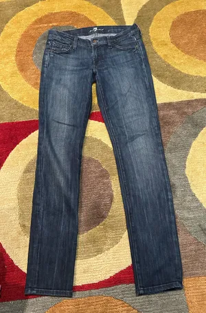 7 For All Mankind Gwenevere Skinny Jeans Denim Dark Wash Mid Rise Size 26 Waist thumbnail 1