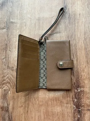 Coach Brown Leather Wallet Wristlet thumbnail 4