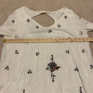 Free People Embroidered Oxford Mini Dress Size Large White Beach Boho thumbnail 9