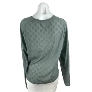 UGG Womens Green Floral Dot Mesh Crew Neck Long Sleeve Sweater Tee T-Shirt Top M thumbnail 3