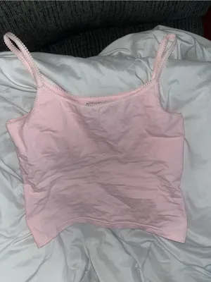NWOT Abercrombie and Fitch Pink Lace Trim Cami Size Large thumbnail 4