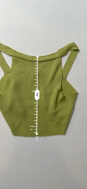 ASOS Avocado Moss Lime Ribbed Knit Crop Top Tee Greencore Soft Y2K Acubi thumbnail 5