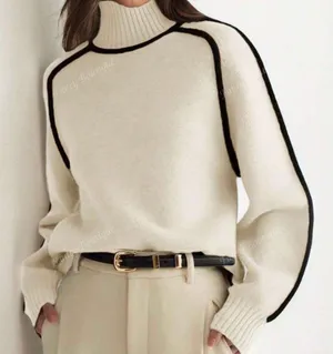 SheIn White turtleneck sweater thumbnail 1
