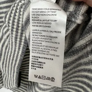 By Anthropologie Sweater Women's Large Serena Striped Button V-Neck‎ Gray Cream thumbnail 10
