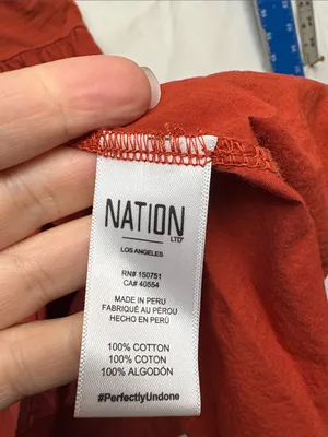 Nation size XL Ruffle Sleeve Tiered Midi Dress Burnt Orange guest minimal party thumbnail 9