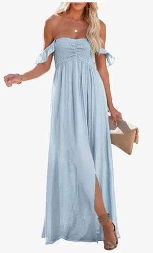 Blue off shoulder dress Size L thumbnail 1