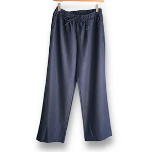 Glassworks London Dark Wash Denim Wide Leg High Rise Pants Drawstring‎ Waist thumbnail 10