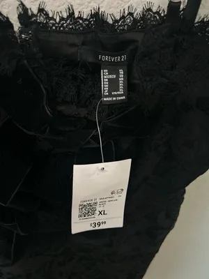 Forever 21 Eyelash Lace Bow Mini Dress Black Spaghetti Strap NWT Size XL thumbnail 6