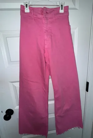 ZARA Pink Jeans Wide-Leg High-Waisted thumbnail 2