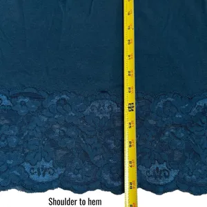 Y2K Wet Seal Lace Trim Tank Camisole Turquoise Feminine Dainty Summer Festival M thumbnail 10