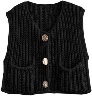 Black Knitted Vest Size XS thumbnail 1