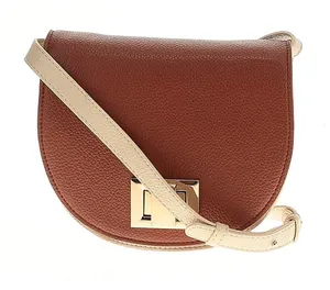 Steve Madden Brown Saddle Crossbody with Cream Strap and Gold Hardware thumbnail 1