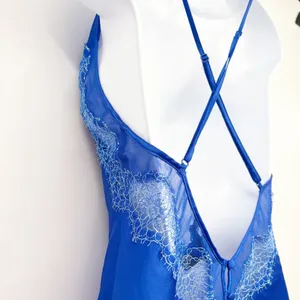 Victoria's‎ Secret Womens Blue Satin Lace Trim Romantic Coquette Slip Dress S thumbnail 6