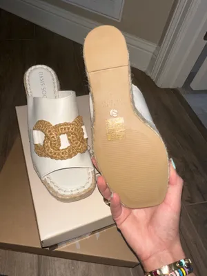 White and beige wedges Size 8 thumbnail 4