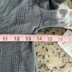 Free People We The Free Top Women S Grey Blue Boho Tie Dye Ribbed Scoop‎ Neck thumbnail 8