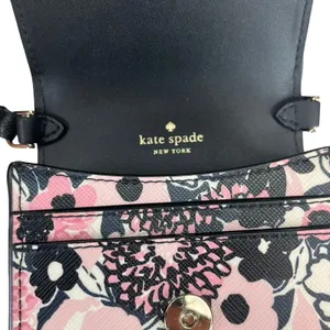 Kate Spade Staci North/South Flap Phone Crossbody Dahlia Floral Pink Multi Black thumbnail 6