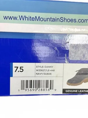 New White Mountain Navy Blue Suede Lace-Up Ankle Boots with Chunky Brown Sole thumbnail 7