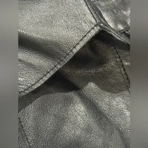 Carlisle Lambskin‎ Leather Black Lambskin Leather Button Down Shirt Jacket M thumbnail 6