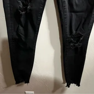 American Eagle Black‎ Distressed High Rise Jeggings thumbnail 7