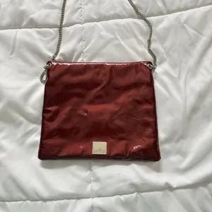 KOOBA Envelope Style Patent Leather Clutch Crossbody Shoulder‎ Chain Dark Red thumbnail 10