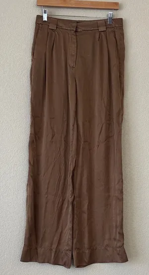 Mossimo Dutti Wide Leg, Mid Rise Crinkle Trousers thumbnail 1