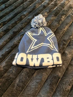 NFL Dallas Cowboys Blue and White Pom Beanie Hat thumbnail 2