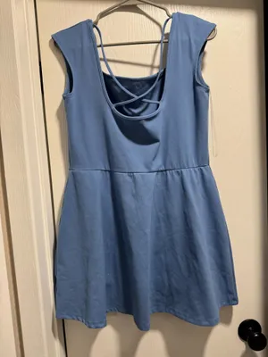 Blue athletic dress with shorts thumbnail 2