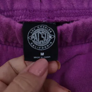 PacSun Magenta Purple Fleece Sweat Shorts Raw Hem High Waist Mens Womens Medium thumbnail 2
