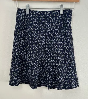 Brandy Melville Navy Floral Wrap Skirt One Size Tie Waist thumbnail 1