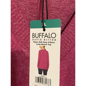 New NWT Buffalo David Bitton Purple Super Soft V-Neck Long‎ Sleeve Top Size XL thumbnail 2