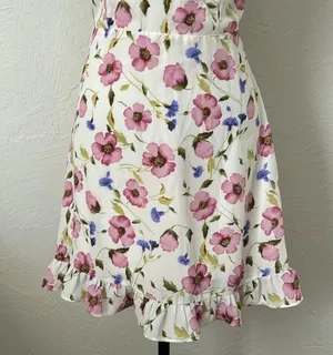 Forever 21 Floral Ruffle Mini Sundress w/ Sweetheart Neckline & Self Tie Sleeves thumbnail 4
