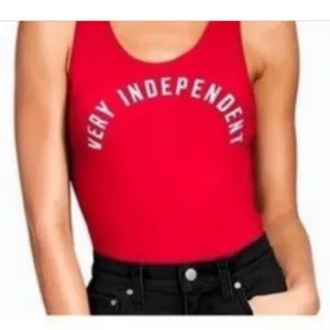 Victoria’s Secret PINK "Very Independent" Patriotic Bodysuit Red Medium thumbnail 2