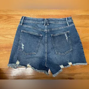 Good American Dark Blue Jean Shorts thumbnail 4