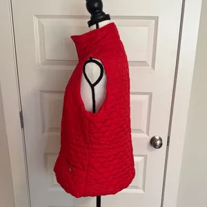 New Direction| Vibrant Red Quilted Women's Vest with Pockets thumbnail 3