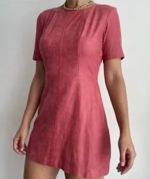 NWOT Alexis x Revolve Faux Suede Mini Dress Size S thumbnail 1