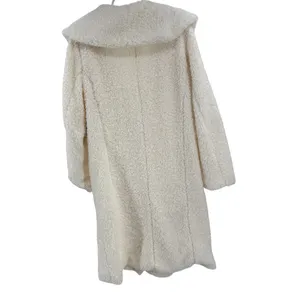 Scoop NYC Women's Cozy Cream Teddy coat Sherpa mid calf L new shawl collar thumbnail 2