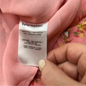 Reformation Mya Dress Floral Zip Back‎ Womens Size 6 Pink Floral NEW *TINY FLAW thumbnail 4