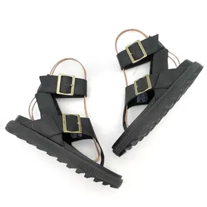 Sorel Roaming T-Strap Buckle Sandals Size 5.5 Black Leather Strappy Rugged Sole thumbnail 9