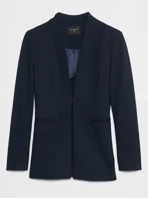 Banana Republic Ponte Collarless Blazer in Preppy Navy NWT XL thumbnail 2