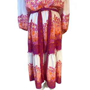 Maison‎ Tara Off the Shoulder Floral Print Tie Waist Midi Dress Plus Size 16W thumbnail 3