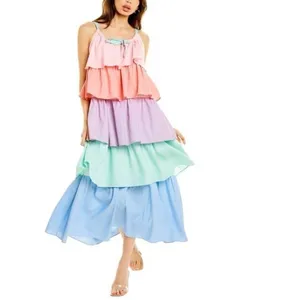 NWT Olivia Rubin Pastels Tiered‎ Sleeveless Maxi Dress Size 6 thumbnail 14