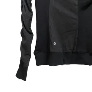 Lululemon Athletica Women’s 4‎ Full Zip Black Hoodie Jacket Ruched Lined thumbnail 9