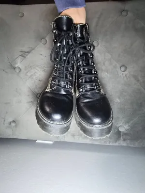Black Grunge Platform Combat Boots 6M Madden Girl Punk Modern thumbnail 9