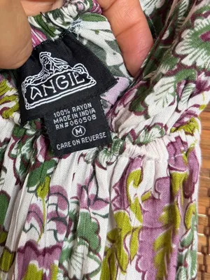 Vintage Angie Floral Tie Shoulder Open Back Dress Medium thumbnail 7