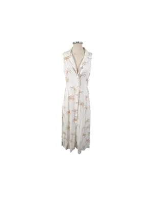 Petal & Pup Linen Blend Palm Midi Dress Size Medium thumbnail 2