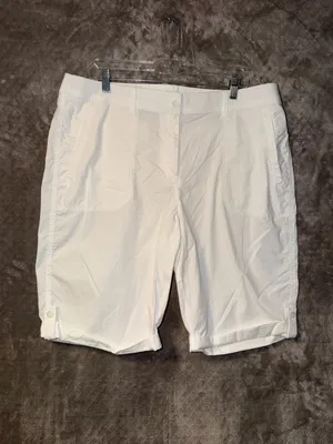Chico's White Roll-Tab Bermuda Shorts thumbnail 2