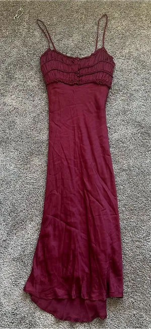 Astr Burgundy Maxi Dress with Spaghetti Straps thumbnail 1