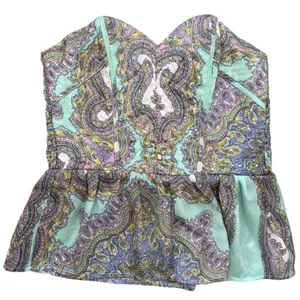 Baby Phat Paisley Bustier Top M Y2K Corset Boho‎ Coquette Fairycore Festival thumbnail 2
